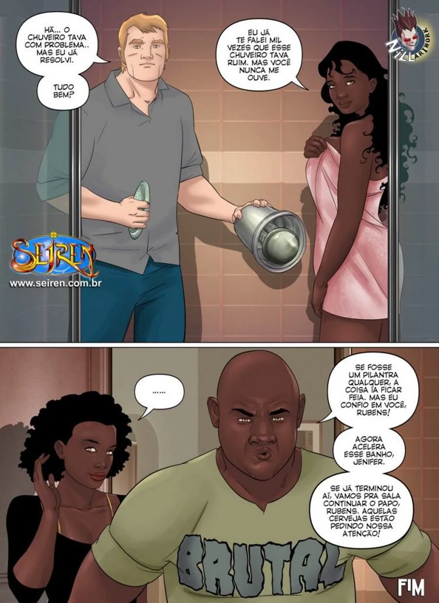 Negrinha Piranha Levando Rola do Amigo do Irmão em Hentai HQ Brasileiro