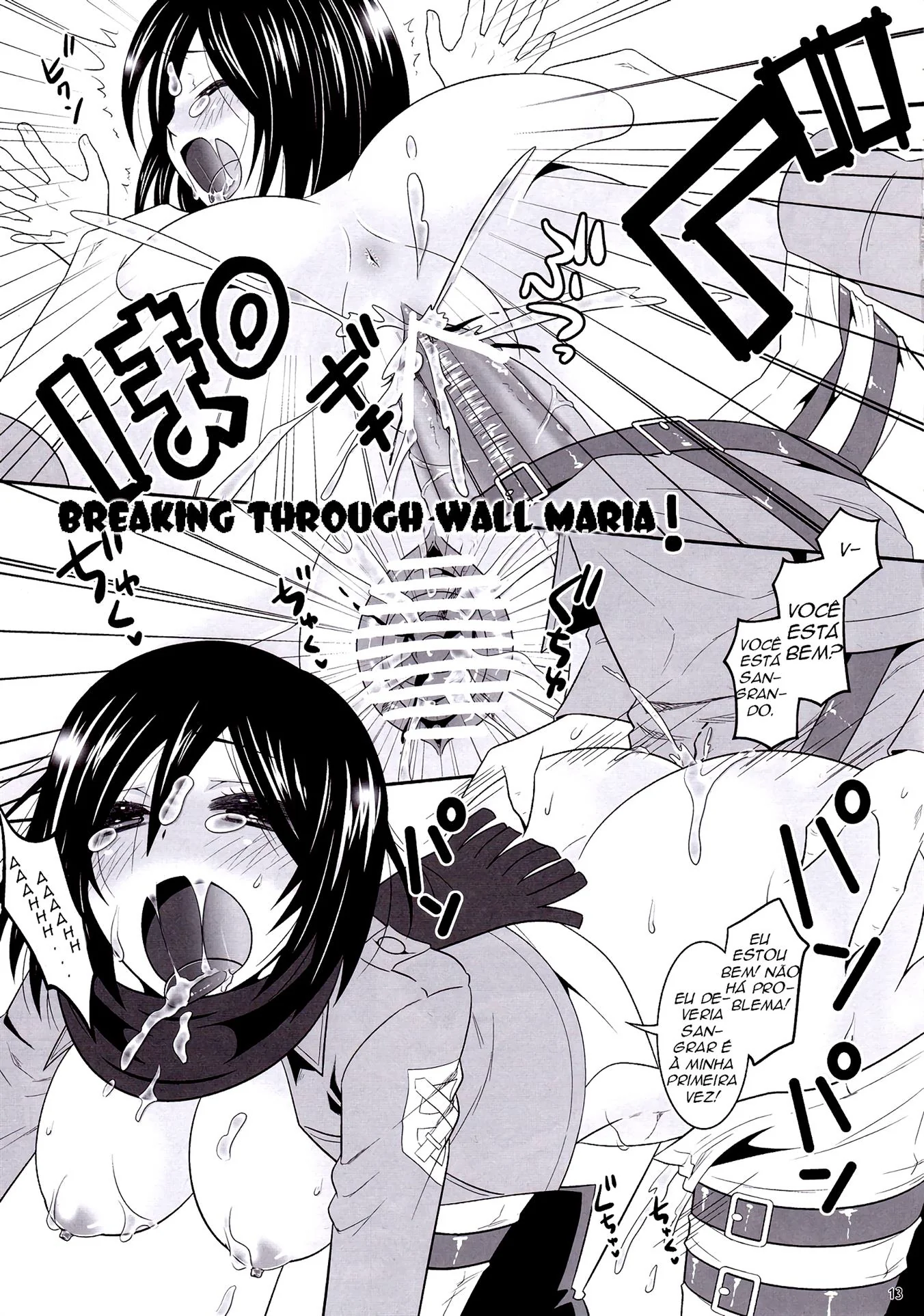 Mikasa piranha seduzindo Eren em hentai HQ Brasileiro