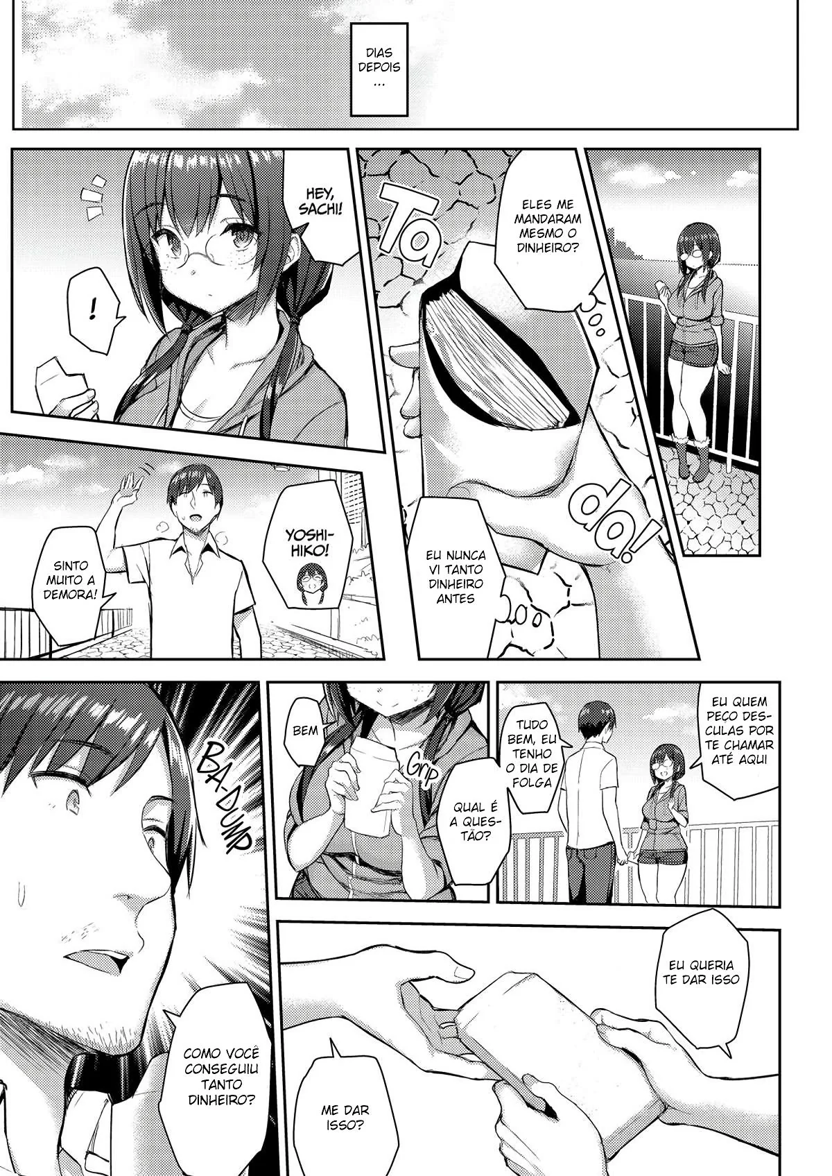 Irmã peituda salva irmão endividado com sua buceta gostosa em Pornô Hentai