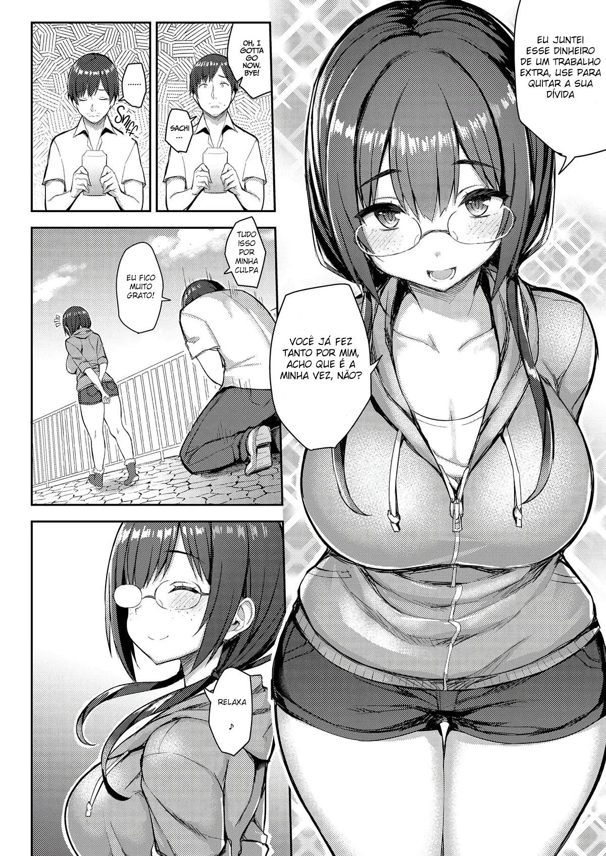 Irmã peituda salva irmão endividado com sua buceta gostosa em Pornô Hentai