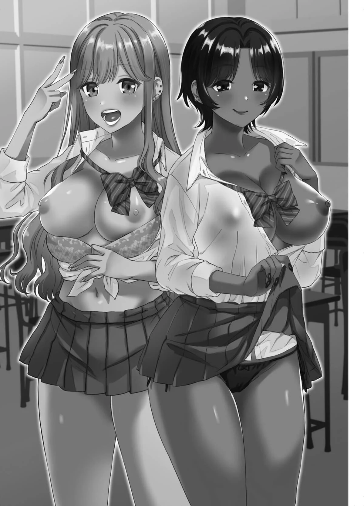 Fodendo as safadas da escola: A história de Yamada e suas aventuras com as peitudas Momokawa e Konno em Hentai