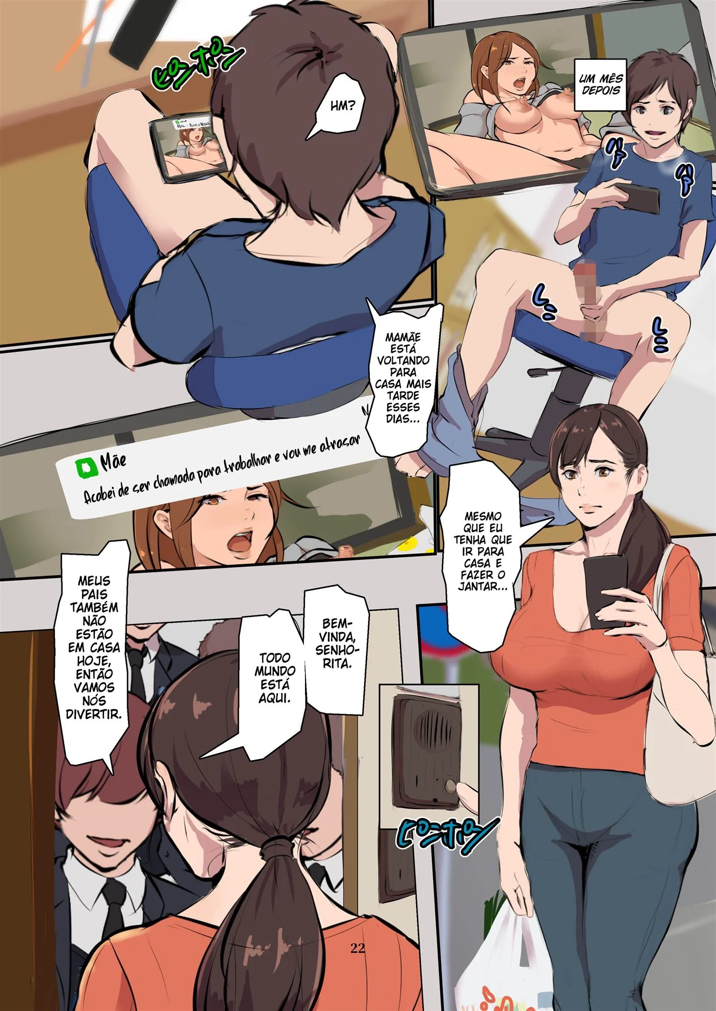 Colegial safada: A mãe piranha do Yuu em Hentai HQ Brasileiro