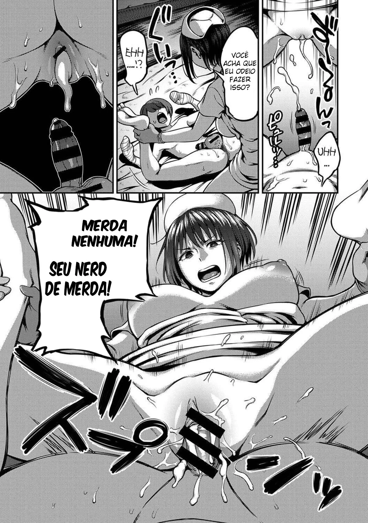 A Enfermeira Piranha alivia a Dor nas Bolas do Paciente com sua Buceta Molhada” em hentai HQ