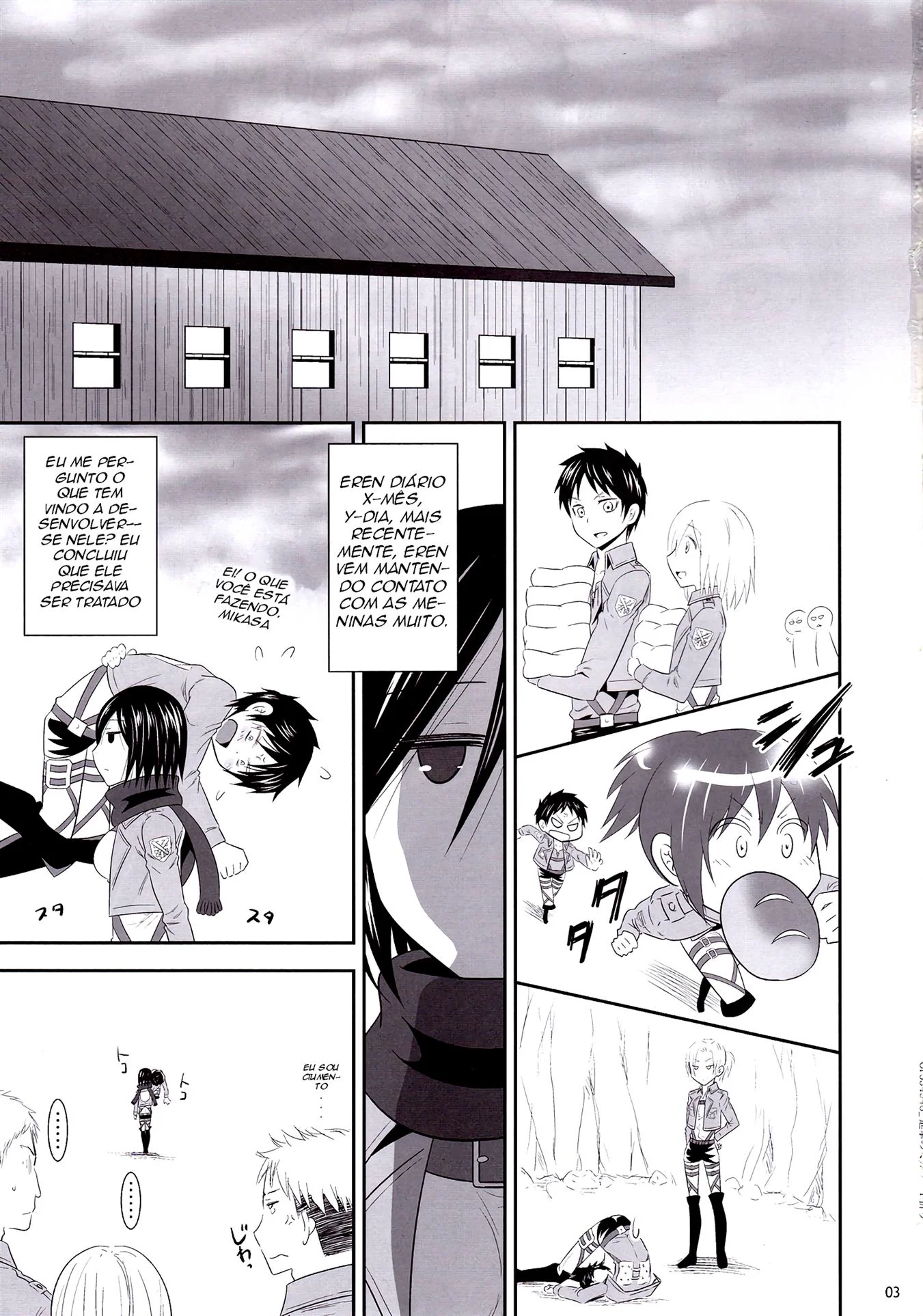 Mikasa piranha seduzindo Eren em hentai HQ Brasileiro