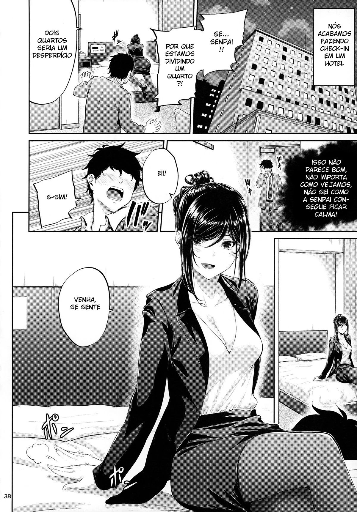 Peituda Sortudo Comendo As Funcionárias do Colégio em Hentai HQ