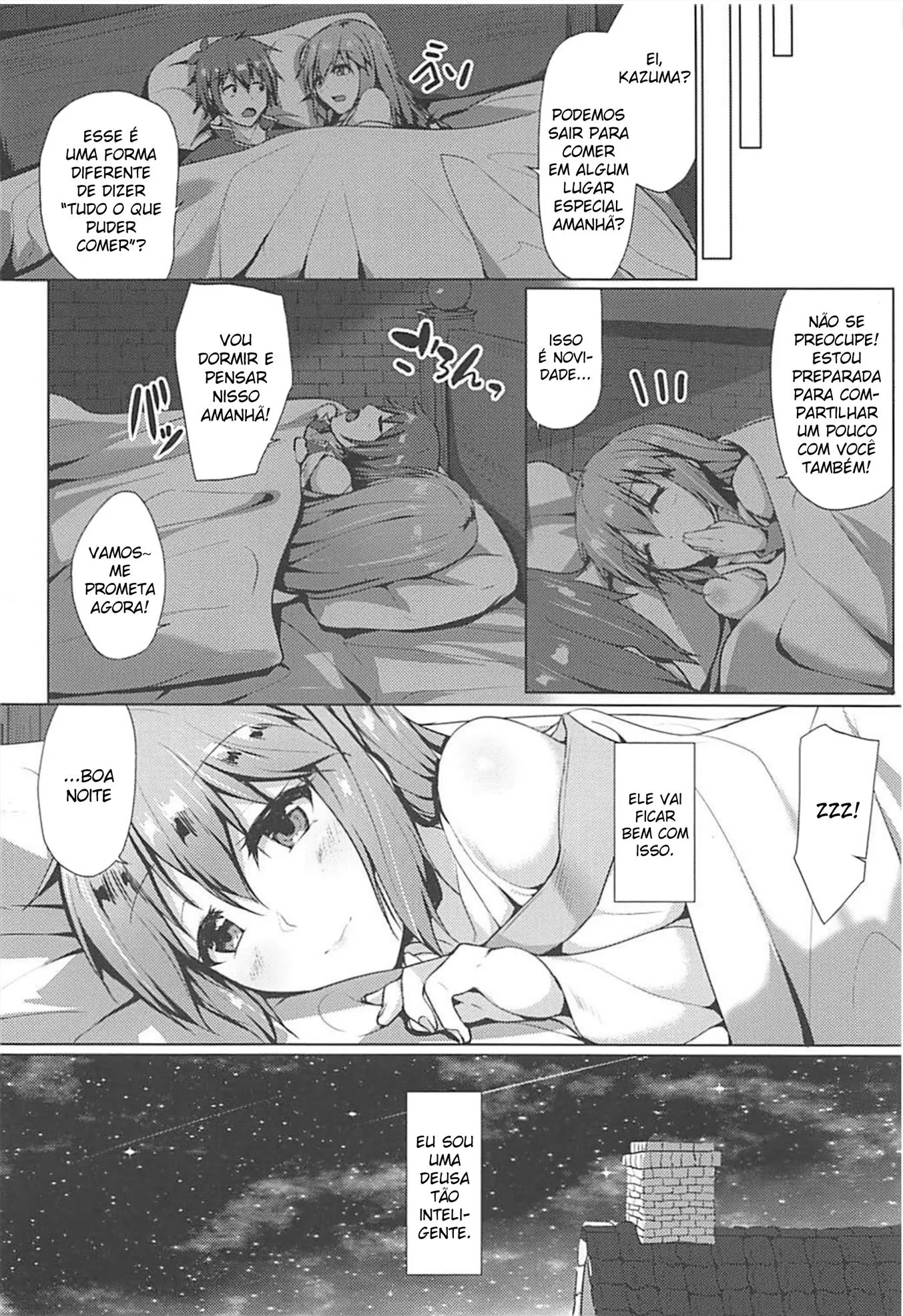 Kazuma dando piroca na buceta da piranha Aqua em hentai HQ