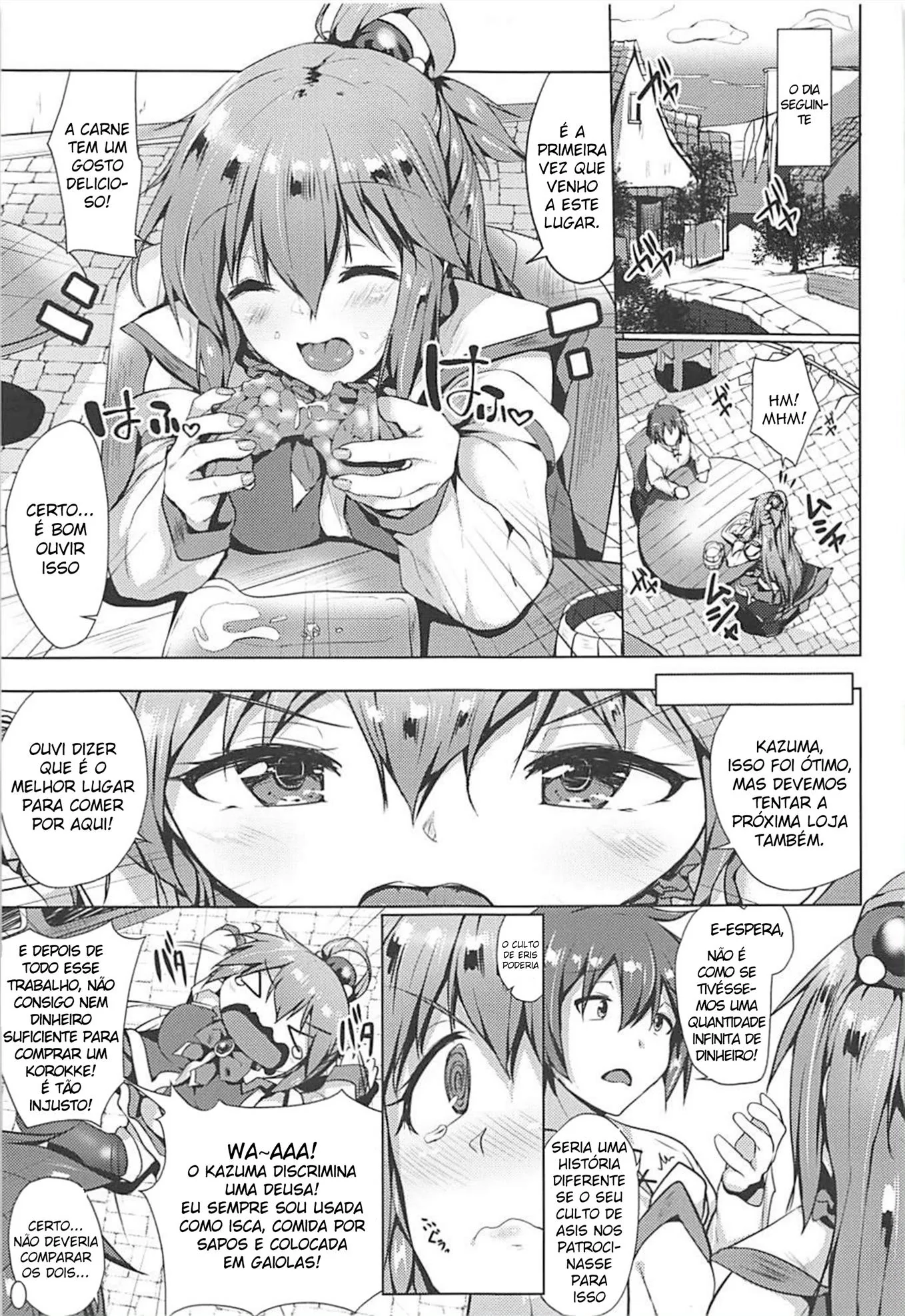 Kazuma dando piroca na buceta da piranha Aqua em hentai HQ