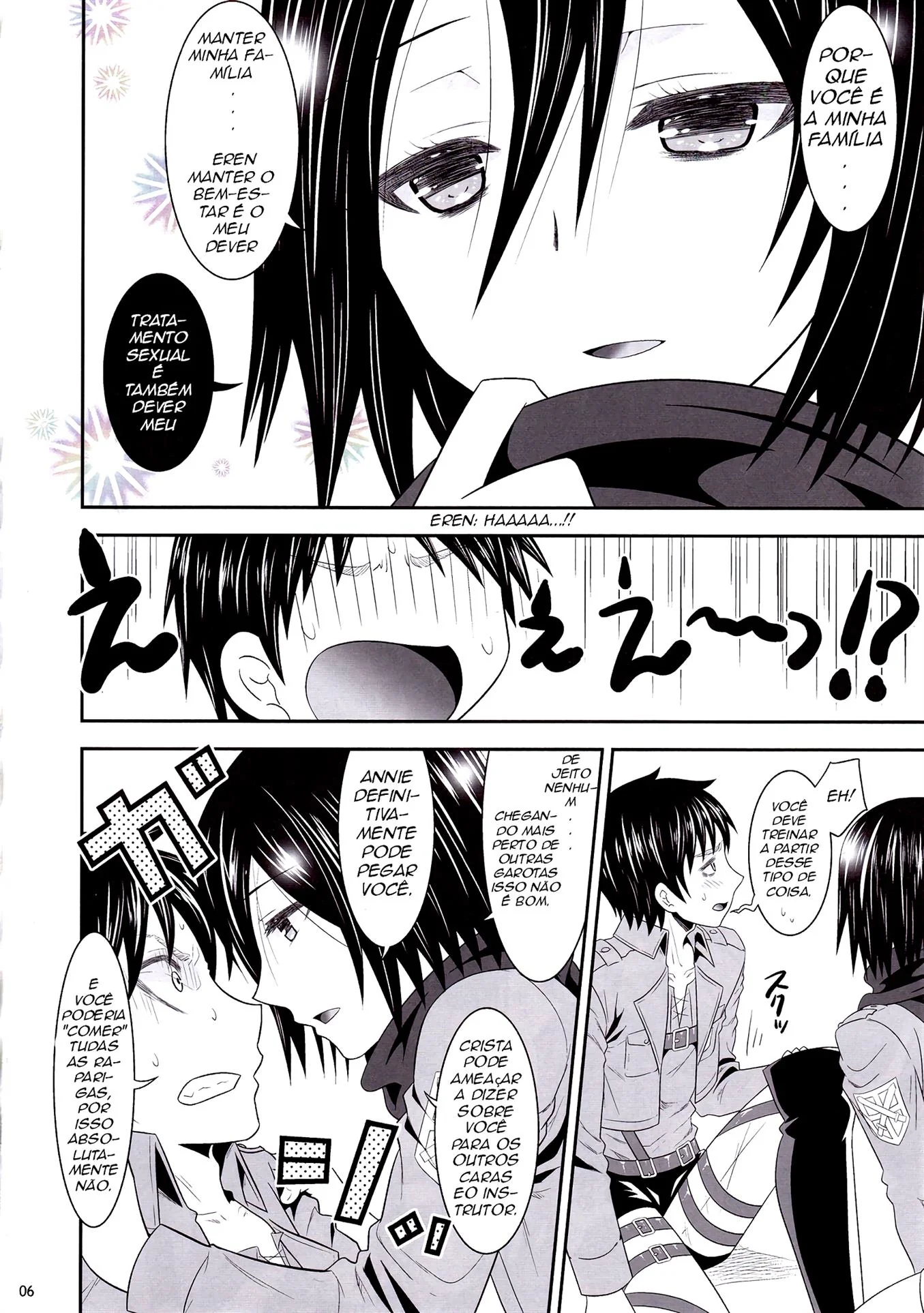 Mikasa piranha seduzindo Eren em hentai HQ Brasileiro