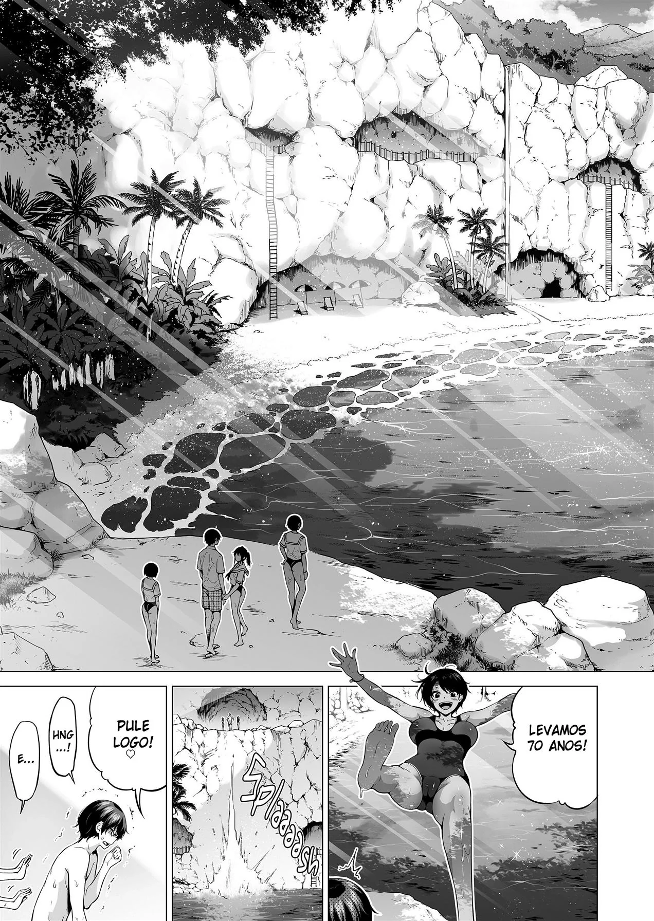 Ichika, Ninoka e Youtsuba implorando pela rola grossa do Minoru