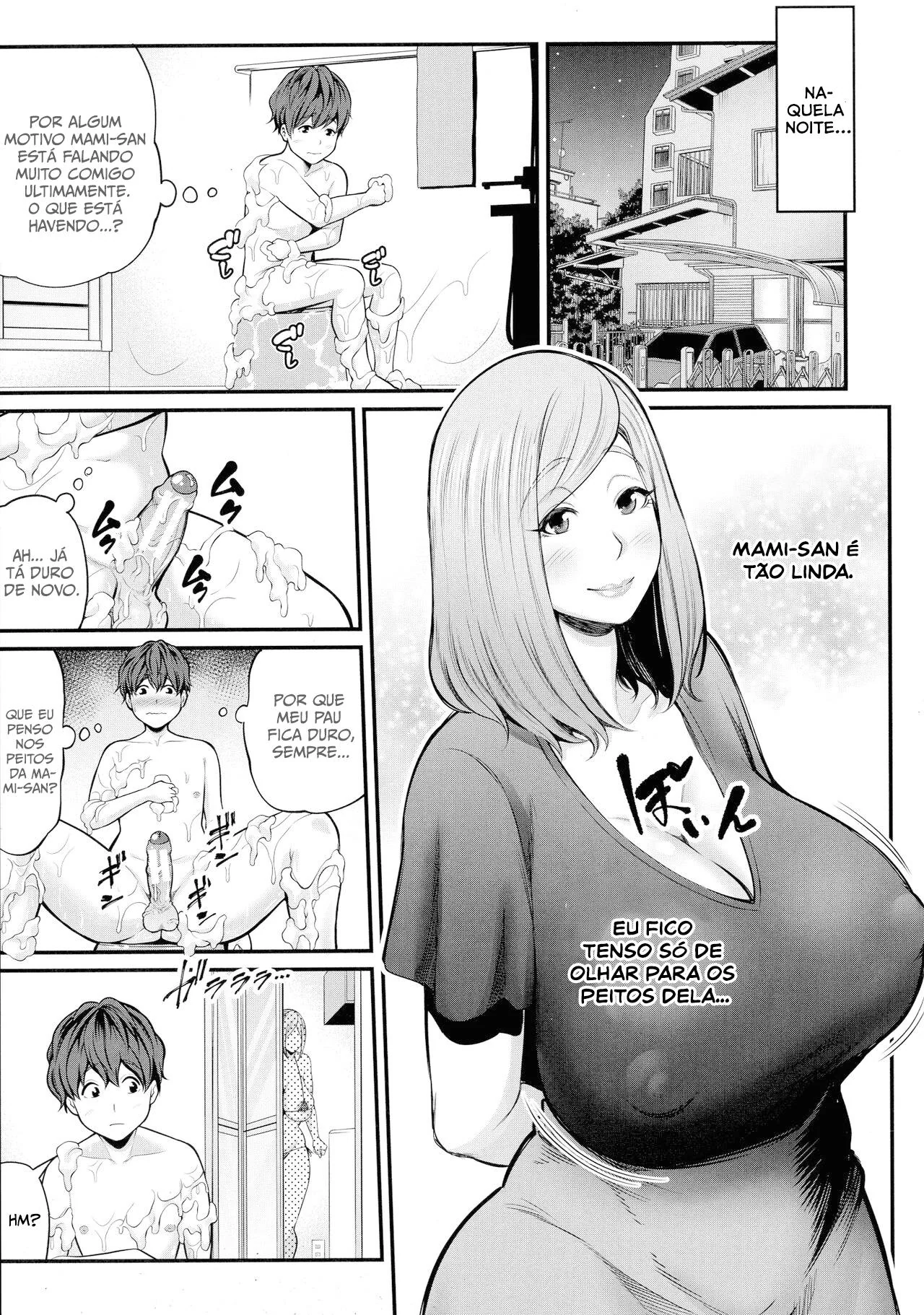 Mami Seduzindo o Enteado Sortudo em Hentai HQ Brasileiro
