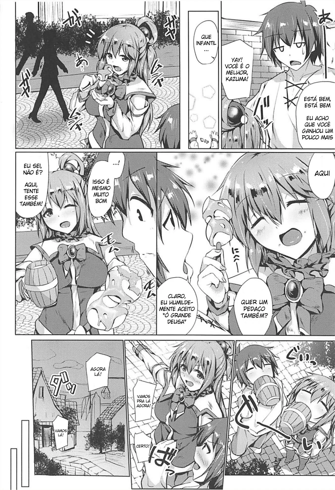 Kazuma dando piroca na buceta da piranha Aqua em hentai HQ