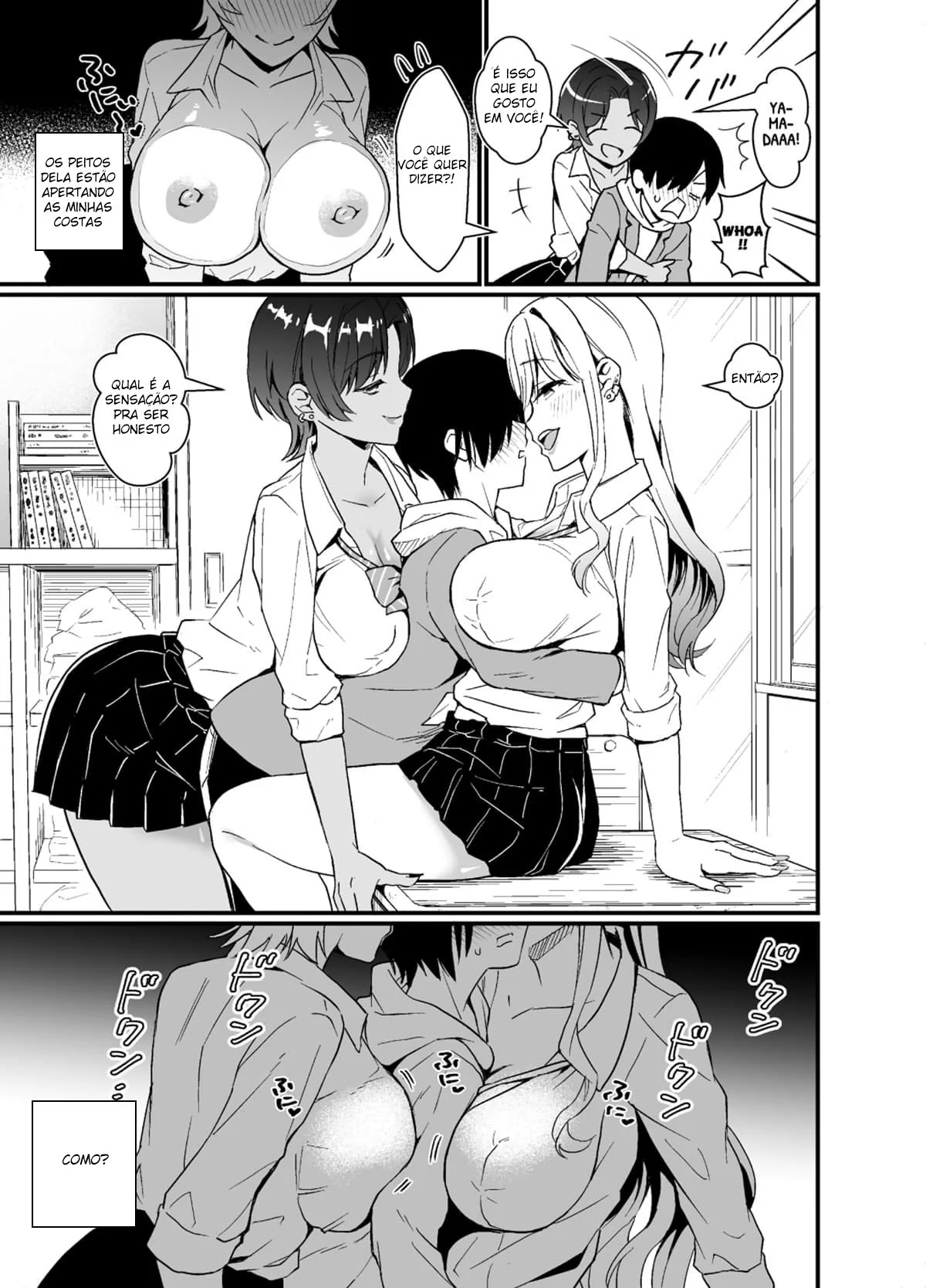 Fodendo as safadas da escola: A história de Yamada e suas aventuras com as peitudas Momokawa e Konno em Hentai