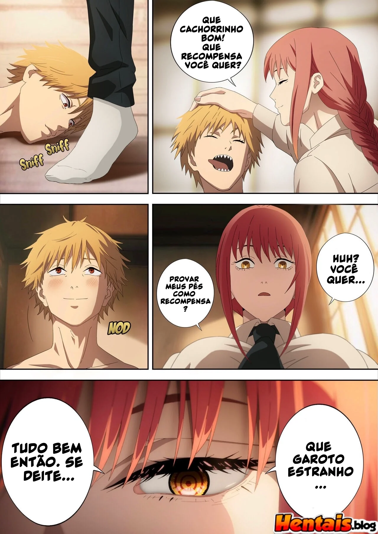 Chainsaw Man Hentai: Fetiche Por P&eacute;s &ndash; Chupando os Dedos at&eacute; Gozar! Em Hentai HQ Brasileiro