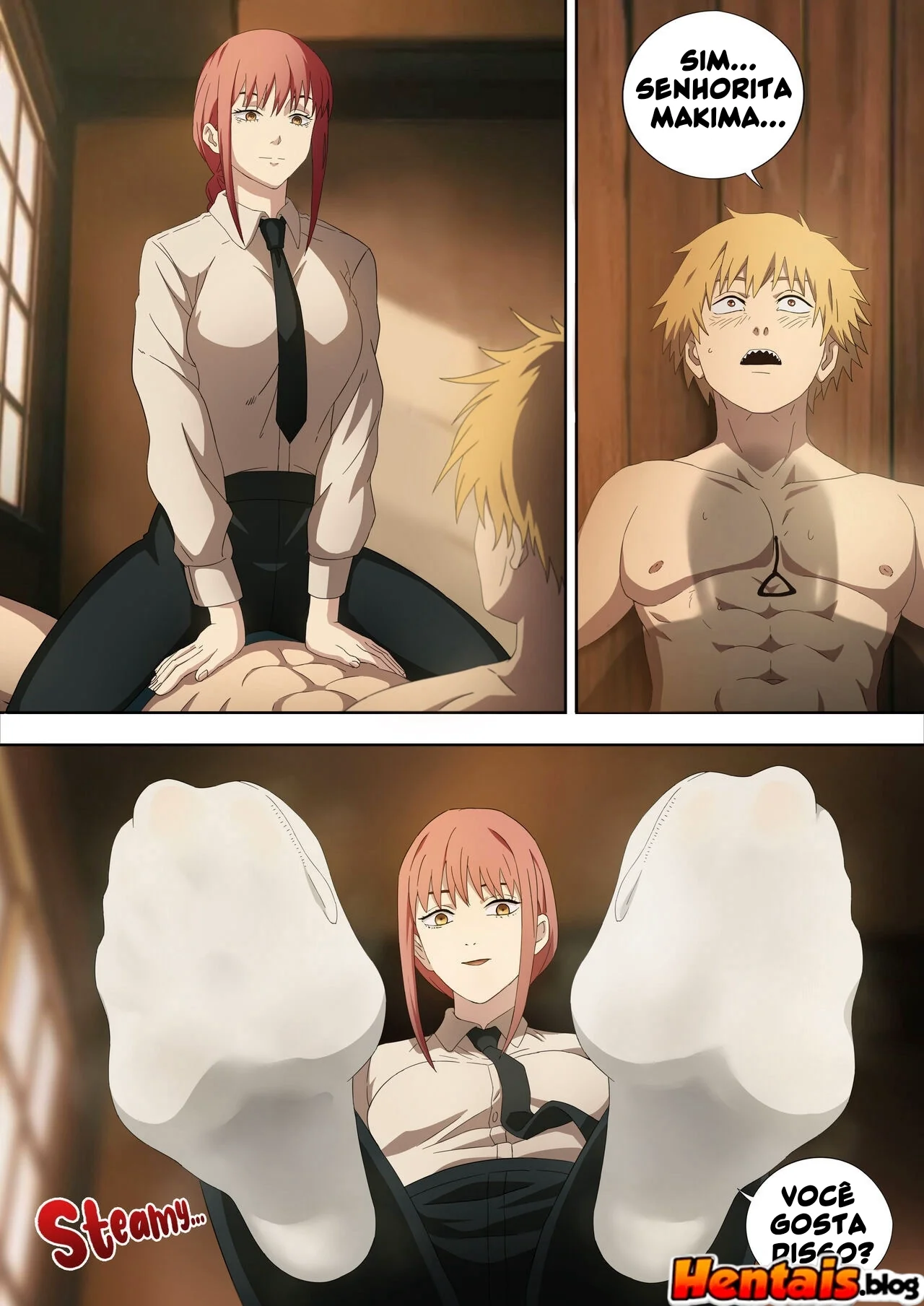 Chainsaw Man Hentai: Fetiche Por Pés – Chupando os Dedos até Gozar! Em Hentai HQ Brasileiro