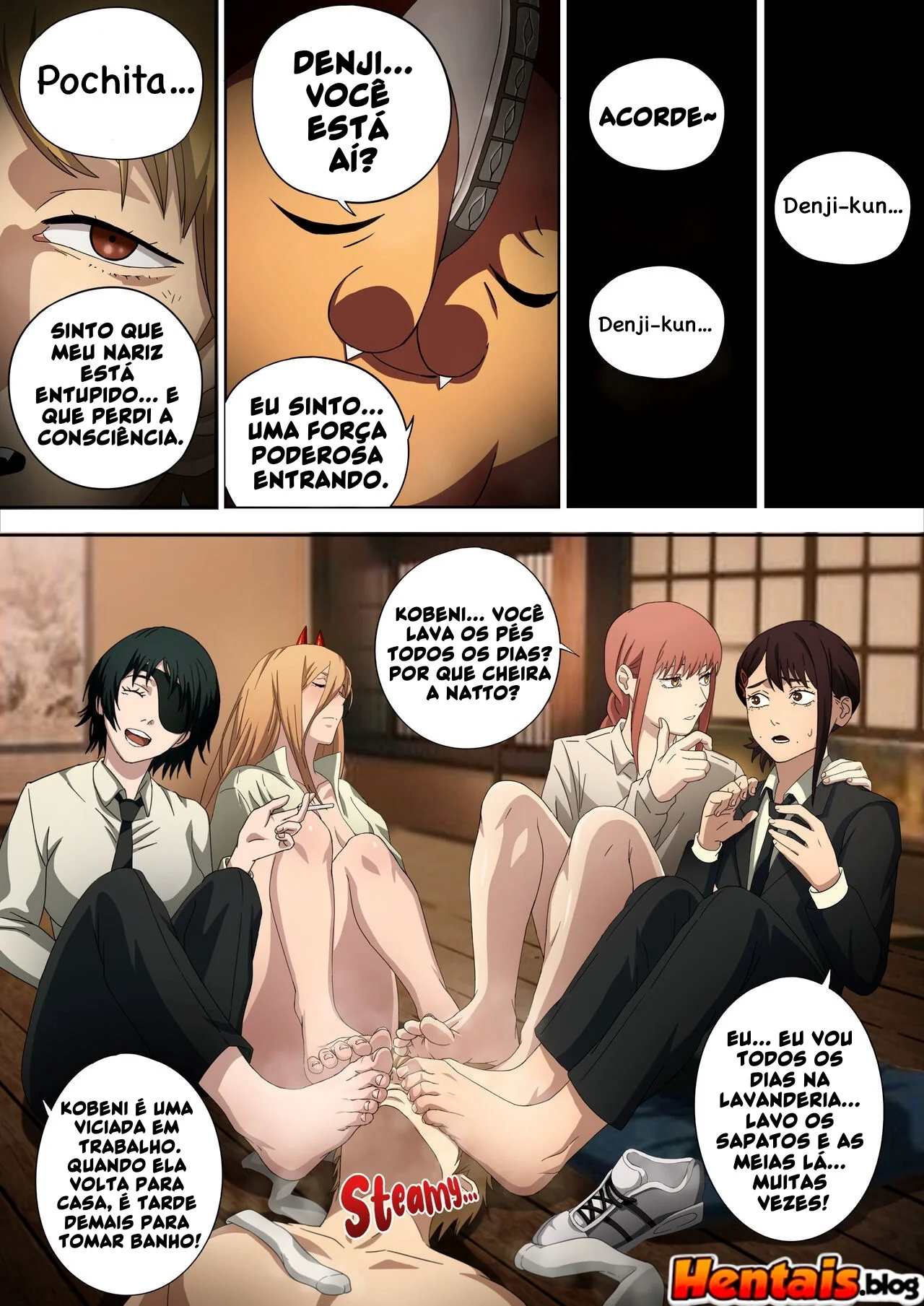 Chainsaw Man Hentai: Fetiche Por Pés – Chupando os Dedos até Gozar! Em Hentai HQ Brasileiro