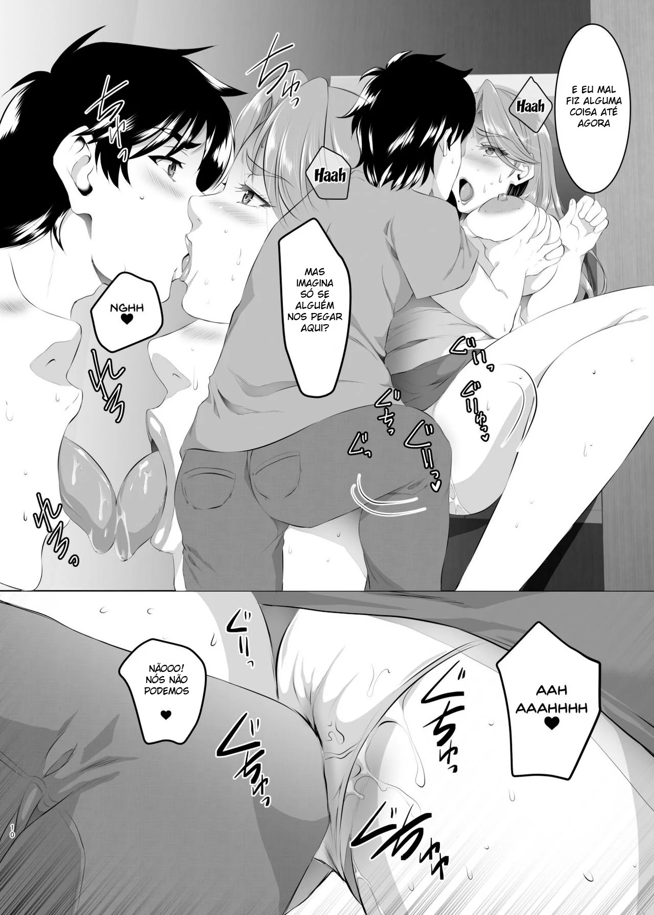 Devorando buceta proibida: Hiroki fode mãe do amigo em hentai HQ