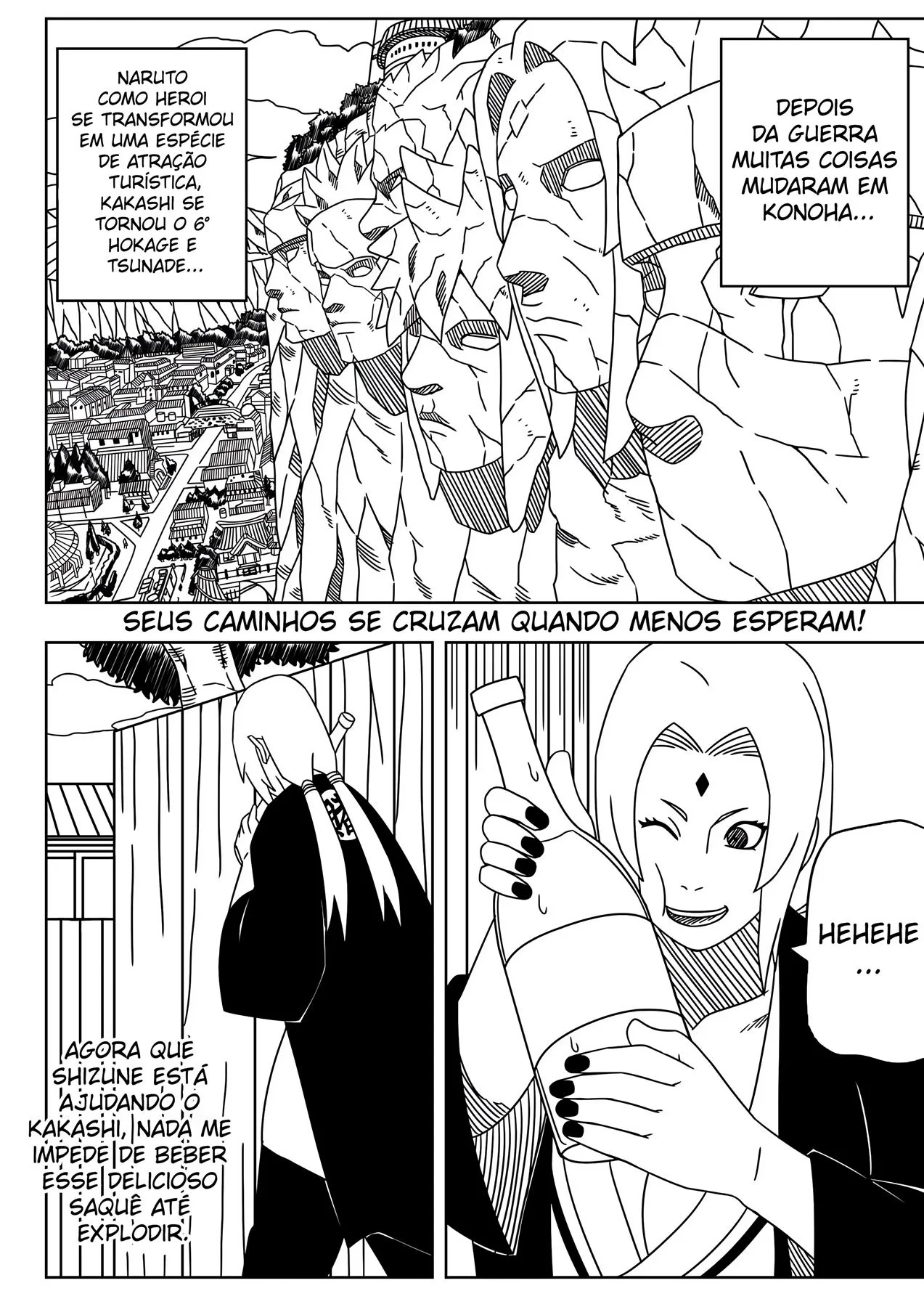 Tsunade perde aposta e acaba tendo sua buceta arrombada pelo Naruto em HQ Brasileiro de Hentai