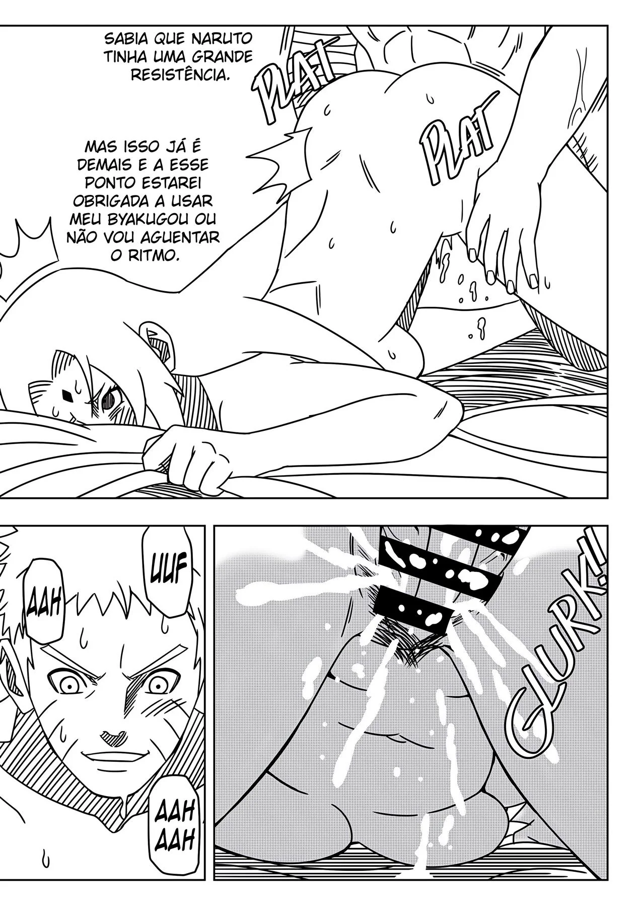 Tsunade perde aposta e acaba tendo sua buceta arrombada pelo Naruto em HQ Brasileiro de Hentai