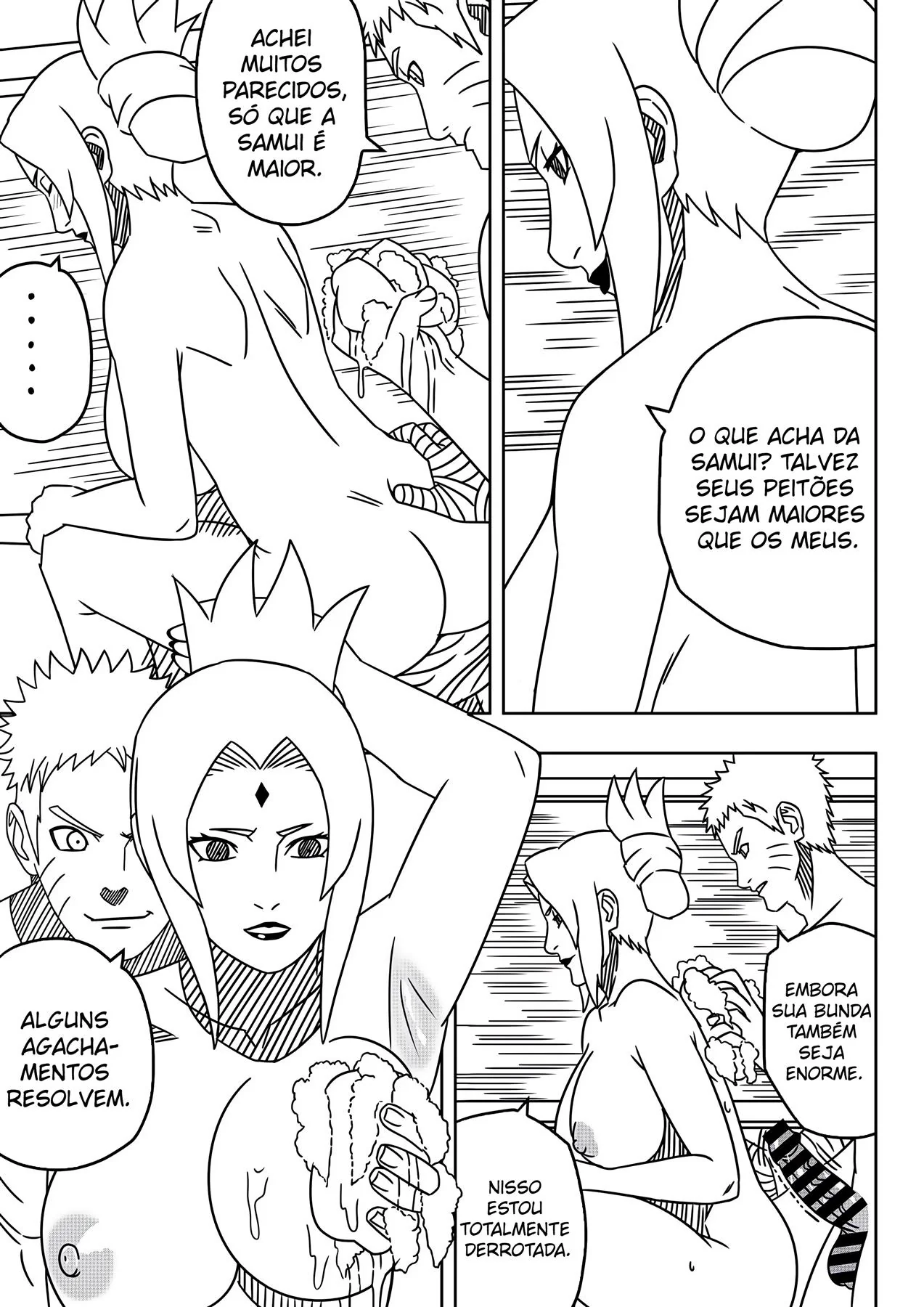 Tsunade Piranha Mostra sua Buceta para Shizune Enquanto Mete com Naruto – HQ Brasileiro em Hentai Sem Censura
