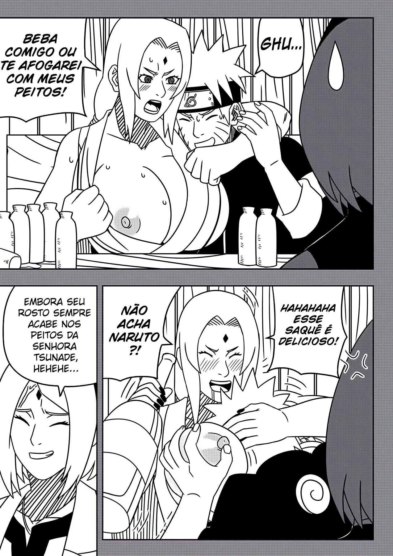 Tsunade Piranha Mostra sua Buceta para Shizune Enquanto Mete com Naruto – HQ Brasileiro em Hentai Sem Censura