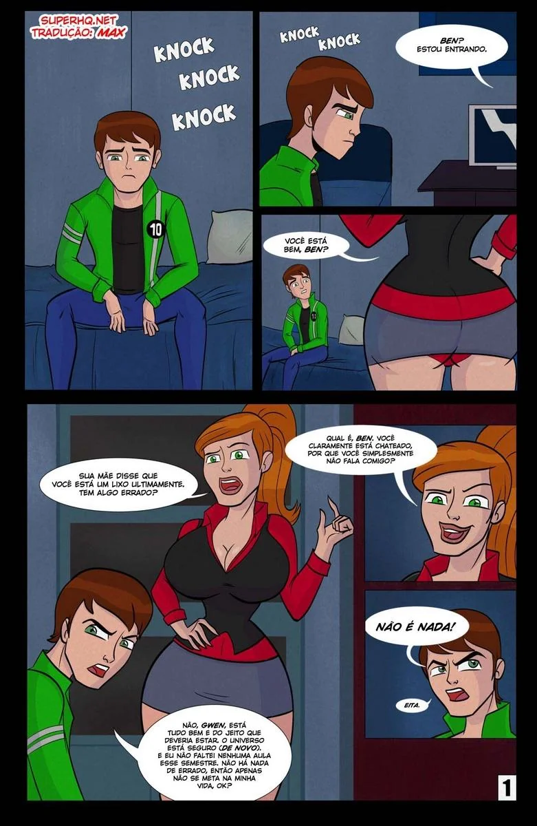 Ben é recompensado com a buceta da piranha da Gwen em hentai HQ Brasileiro