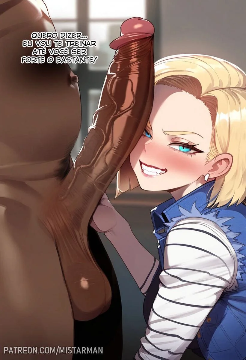 Android 18 em busca de um pauzão negro para satisfazer sua buceta – Hentai HQ
