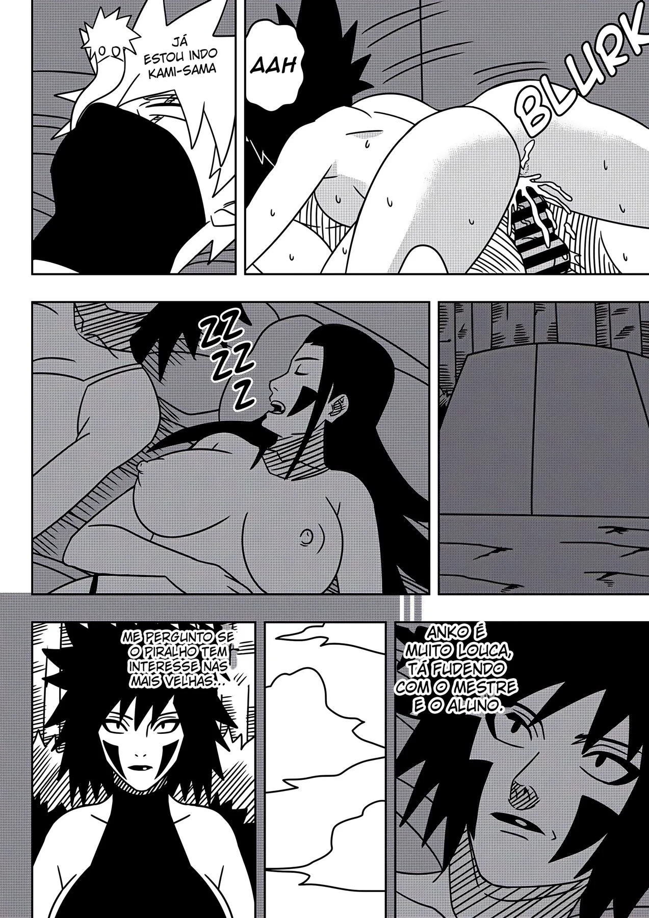 Ninjas Safados: Anko Sedenta por Pica na Vila da Sacanagem em Hentai HQ Brasileiro