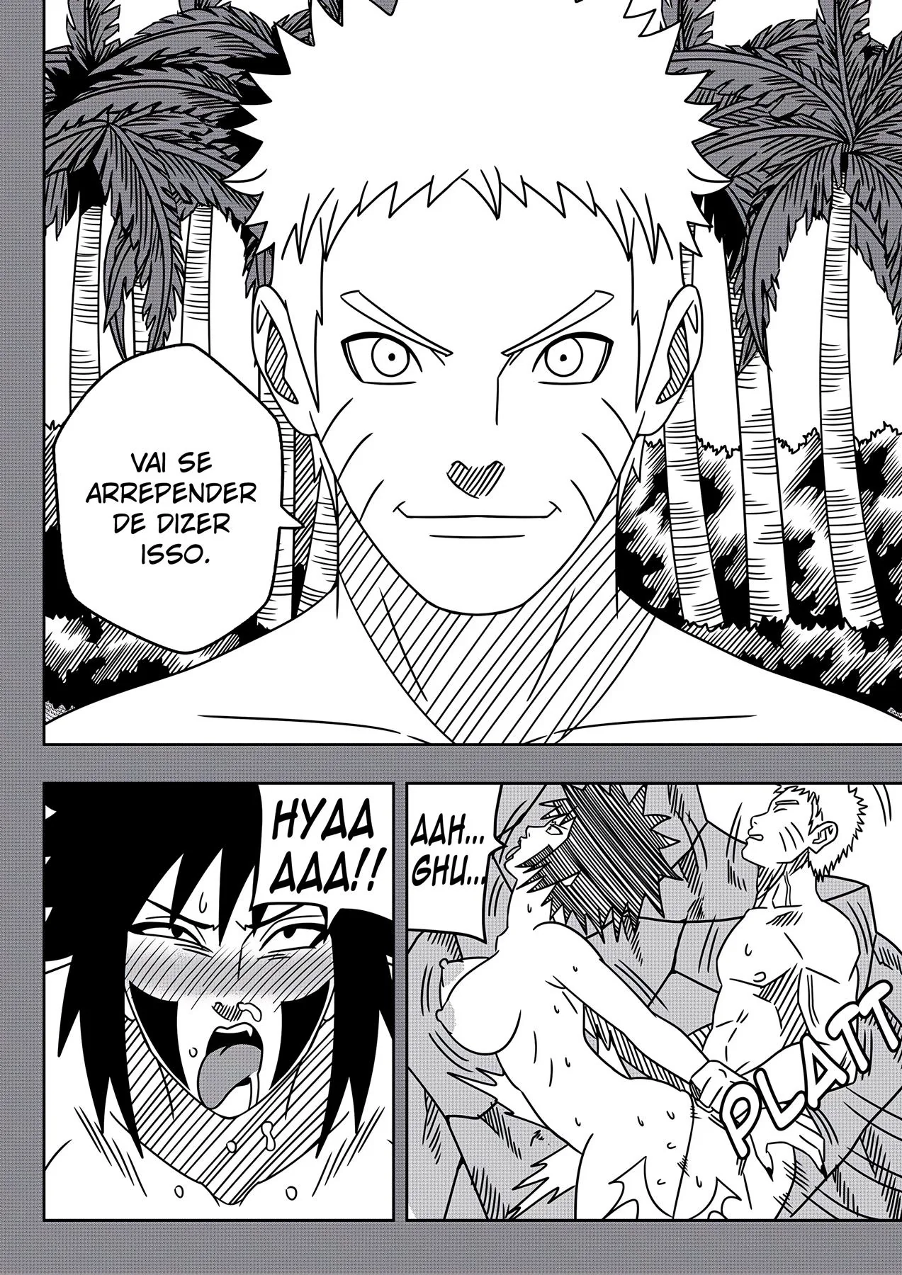 Ninjas Safados: Anko Sedenta por Pica na Vila da Sacanagem em Hentai HQ Brasileiro