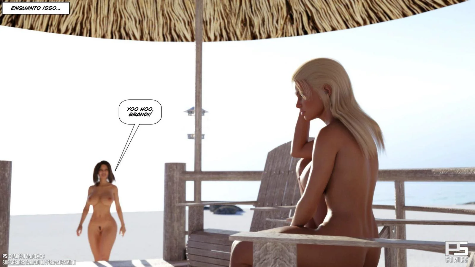 Kelly piranha se aventurando na ilha em Nudist Resort – Hentai HQ