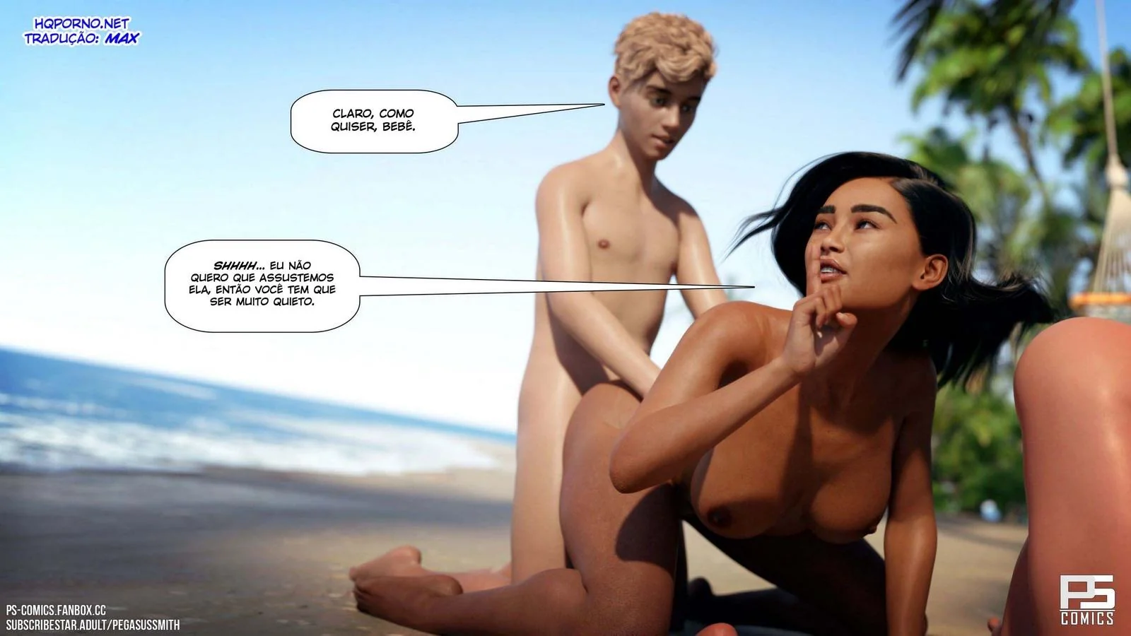 Kelly piranha se aventurando na ilha em Nudist Resort – Hentai HQ