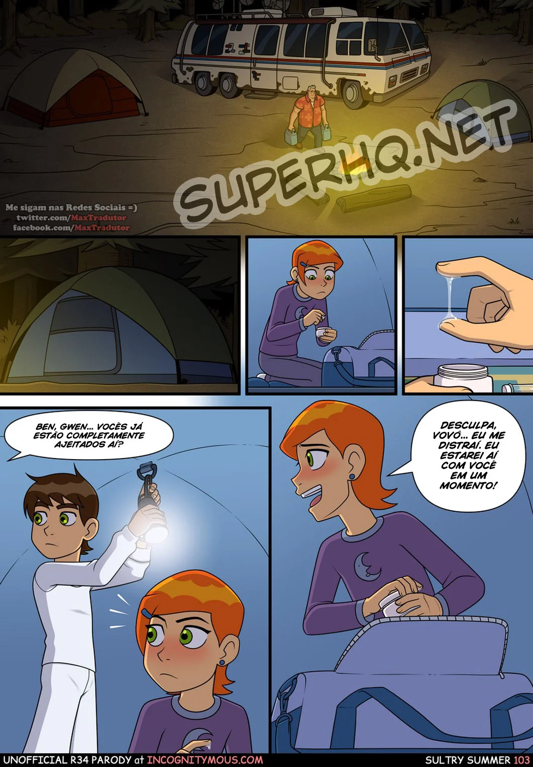 Ben 10 Hentai: Verão Abafado VL.1 – Gwen Sedenta por Pica do Irmão em HQ Brasileiro