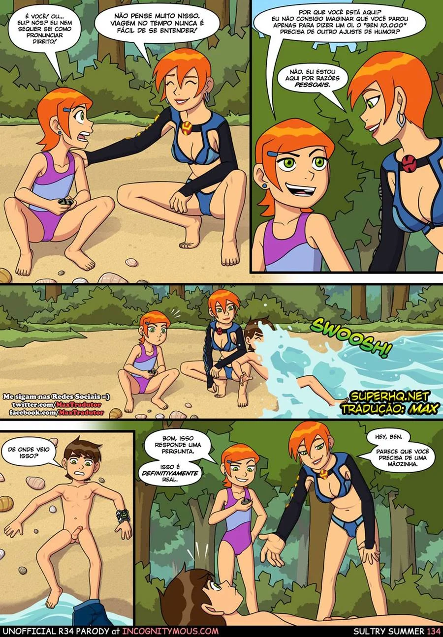 Ben 10 Hentai: Verão Abafado VL.1 – Gwen Sedenta por Pica do Irmão em HQ Brasileiro