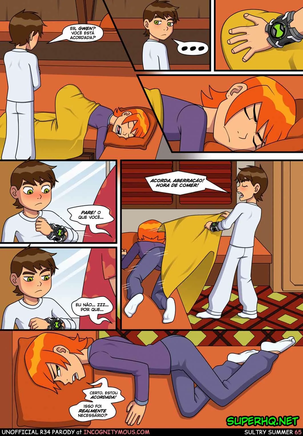 Ben 10 Hentai: Verão Abafado VL.1 – Gwen Sedenta por Pica do Irmão em HQ Brasileiro