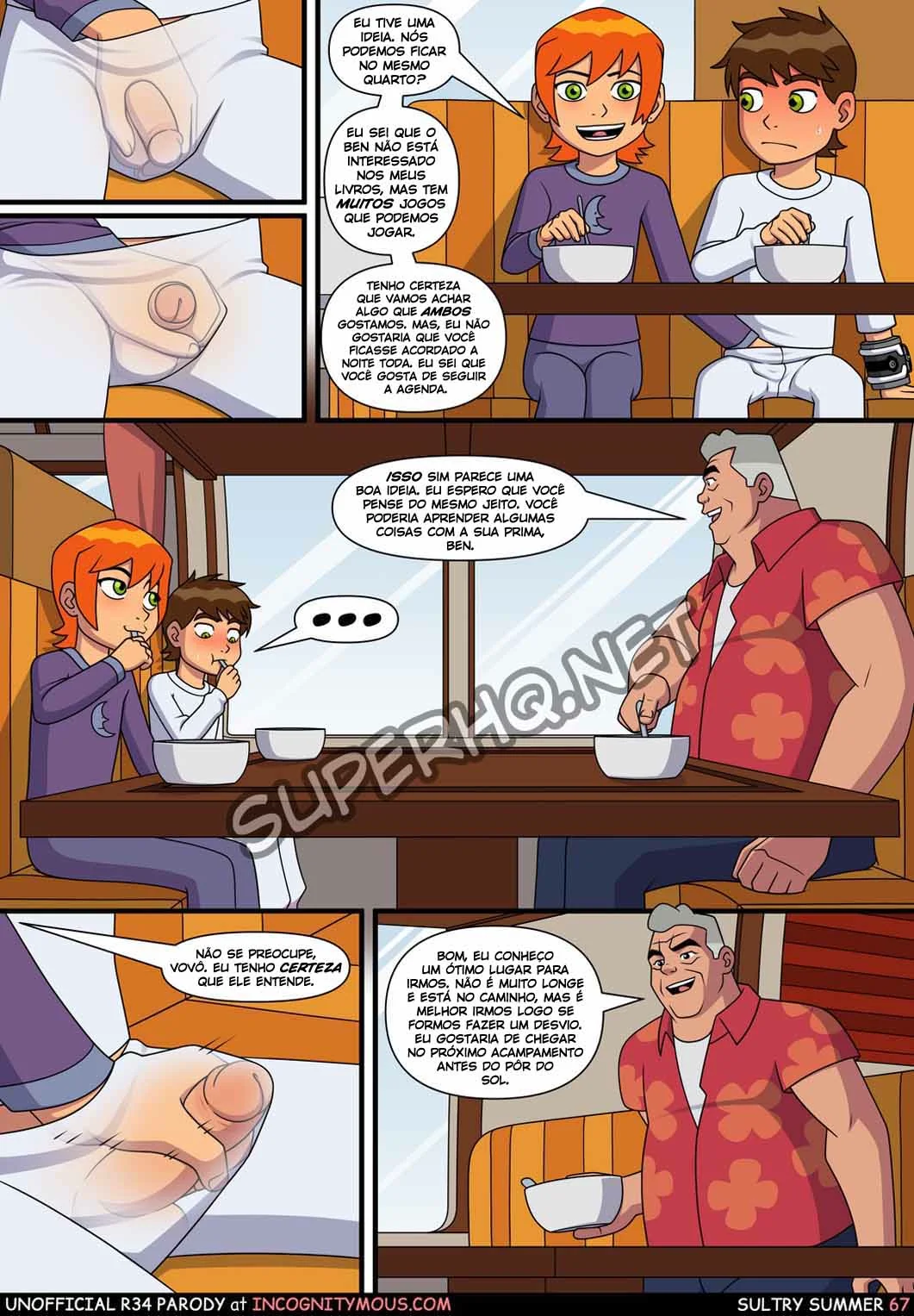 Ben 10 Hentai: Verão Abafado VL.1 – Gwen Sedenta por Pica do Irmão em HQ Brasileiro