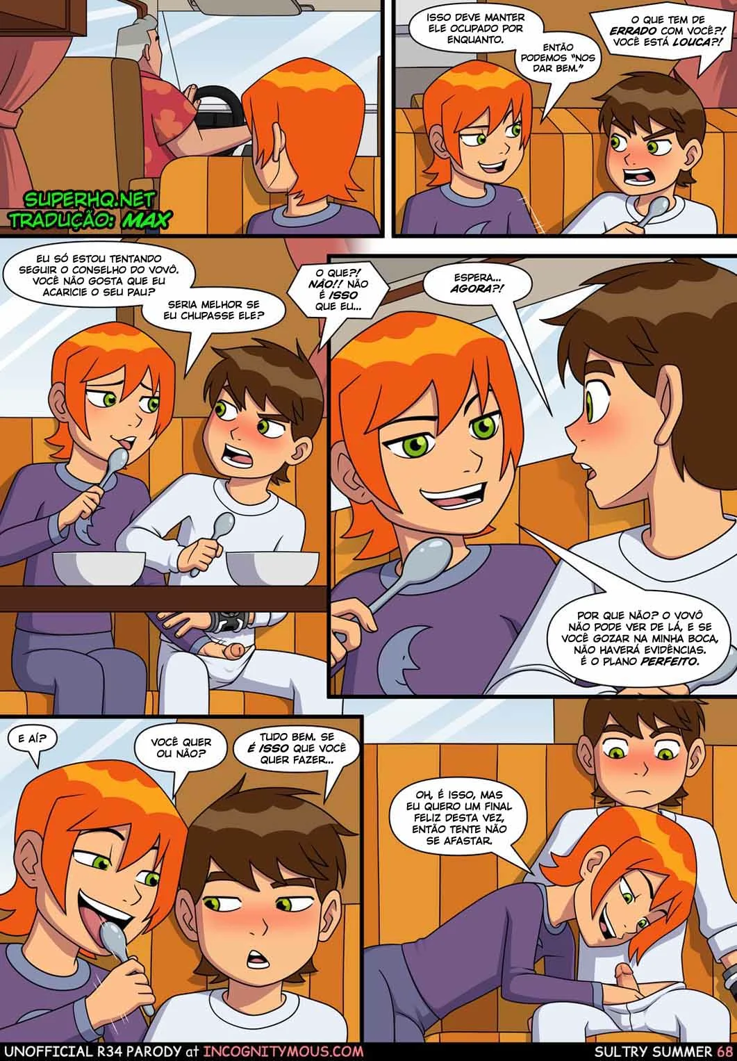 Ben 10 Hentai: Verão Abafado VL.1 – Gwen Sedenta por Pica do Irmão em HQ Brasileiro
