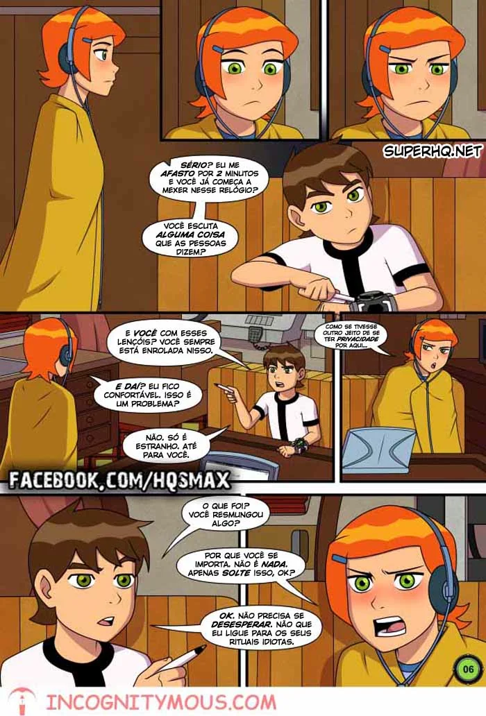 Ben 10 Hentai: Verão Abafado VL.1 – Gwen Sedenta por Pica do Irmão em HQ Brasileiro