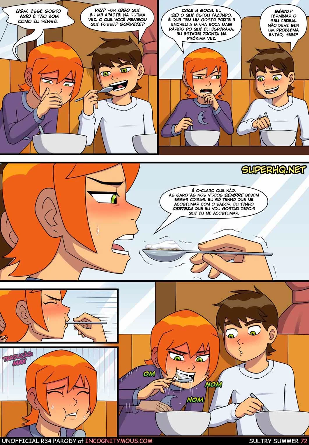 Ben 10 Hentai: Verão Abafado VL.1 – Gwen Sedenta por Pica do Irmão em HQ Brasileiro