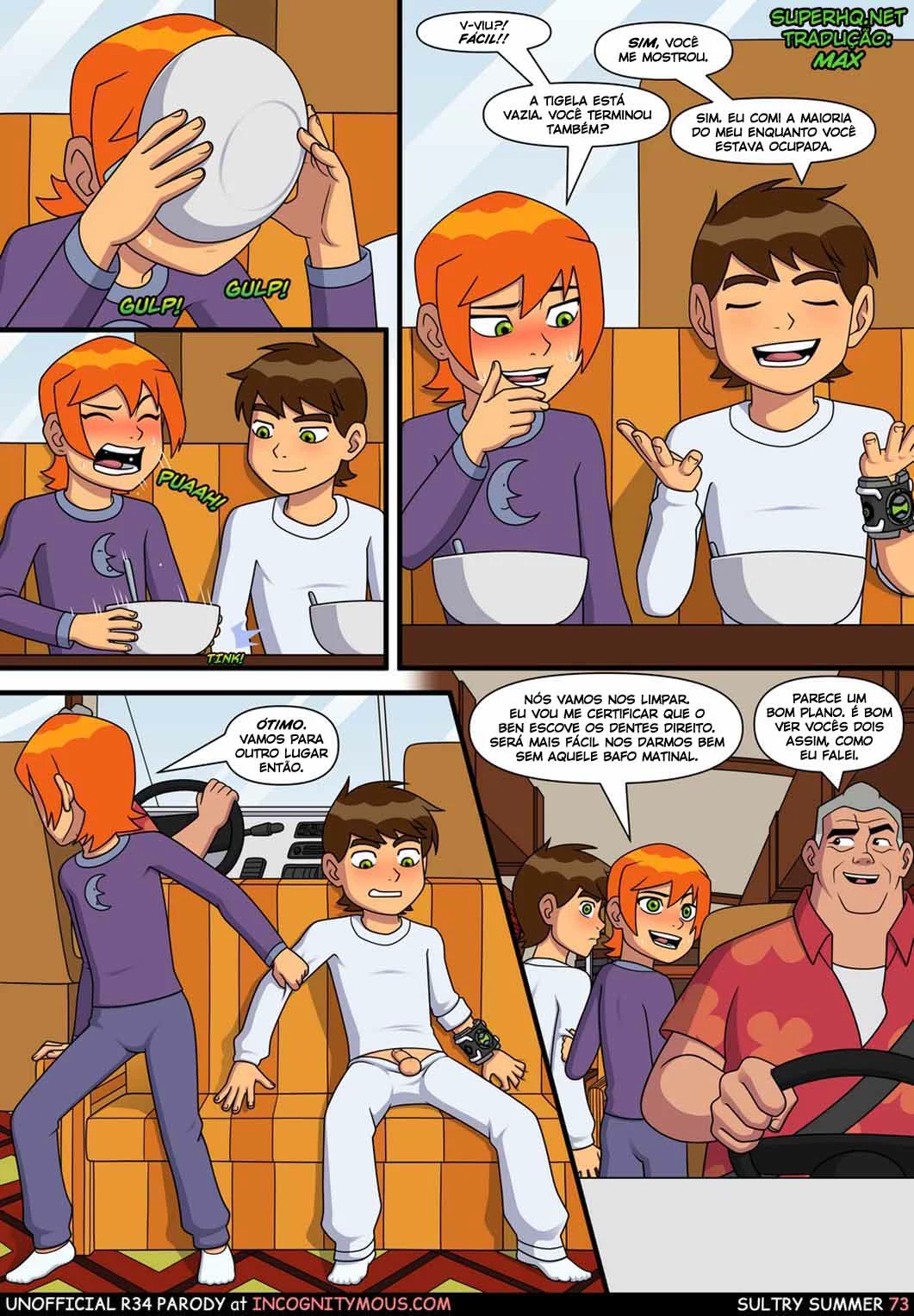 Ben 10 Hentai: Verão Abafado VL.1 – Gwen Sedenta por Pica do Irmão em HQ Brasileiro