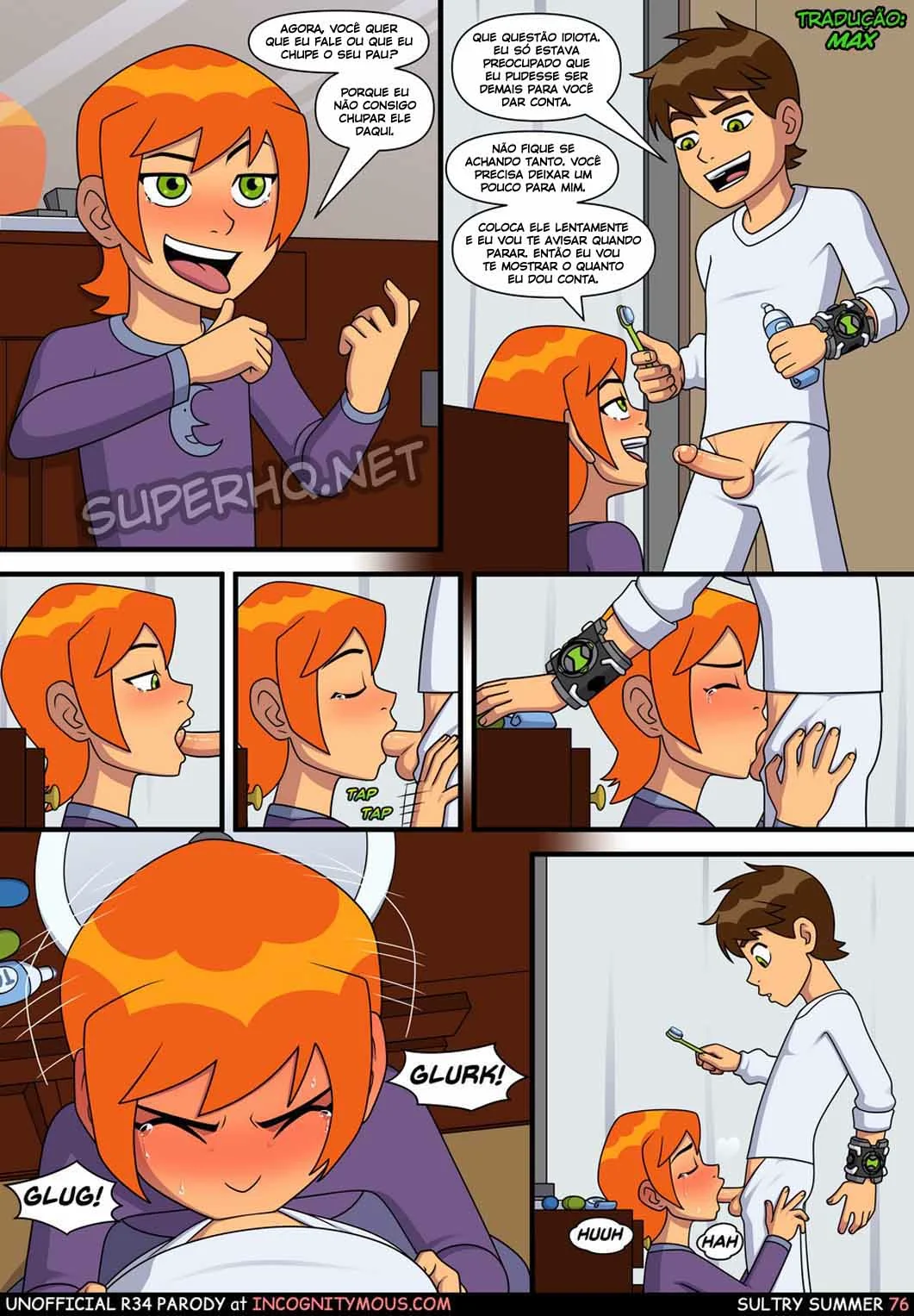 Ben 10 Hentai: Verão Abafado VL.1 – Gwen Sedenta por Pica do Irmão em HQ Brasileiro