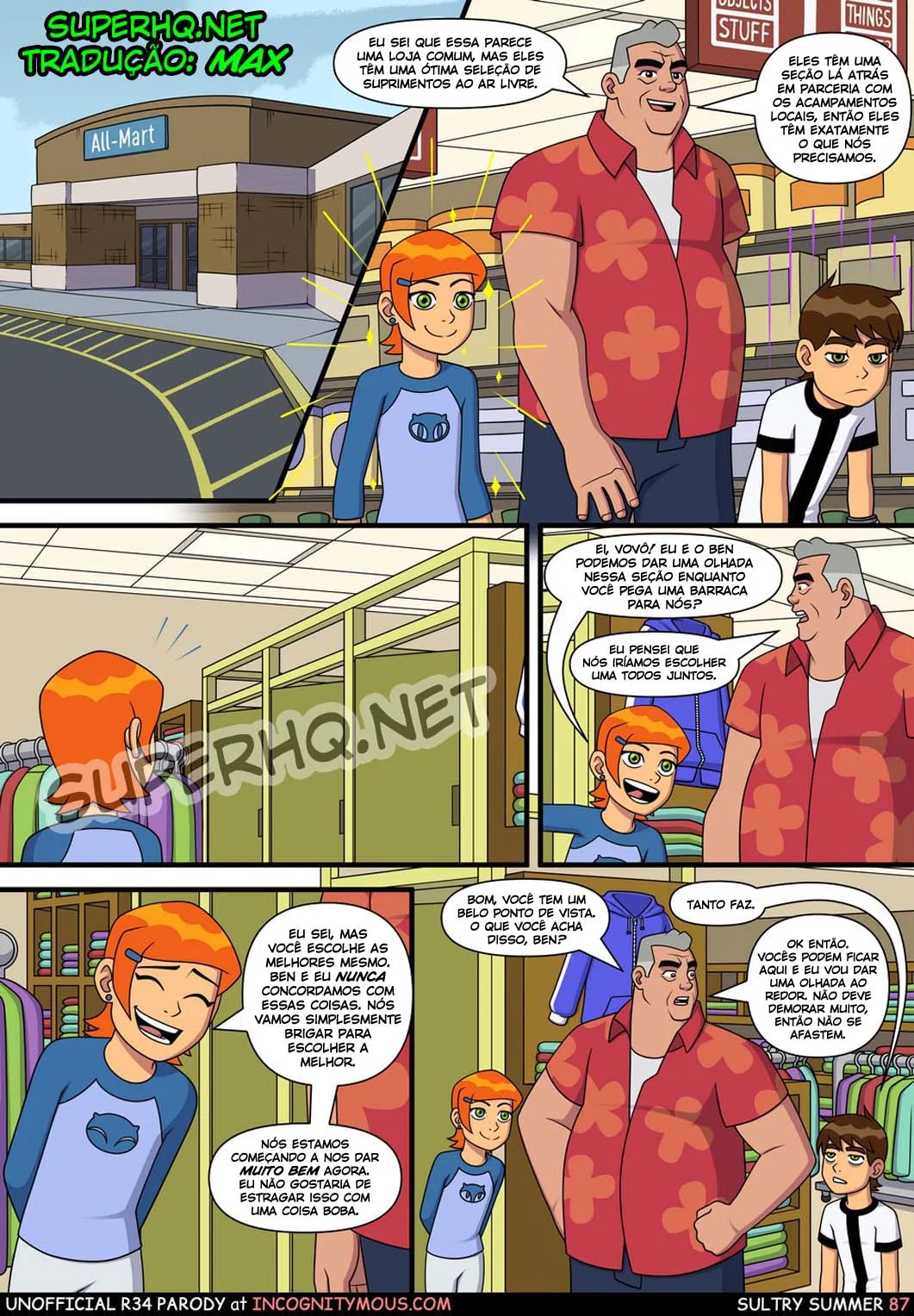 Ben 10 Hentai: Verão Abafado VL.1 – Gwen Sedenta por Pica do Irmão em HQ Brasileiro