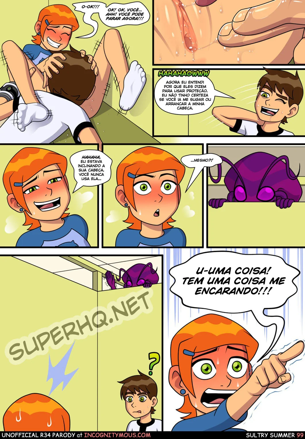 Ben 10 Hentai: Verão Abafado VL.1 – Gwen Sedenta por Pica do Irmão em HQ Brasileiro