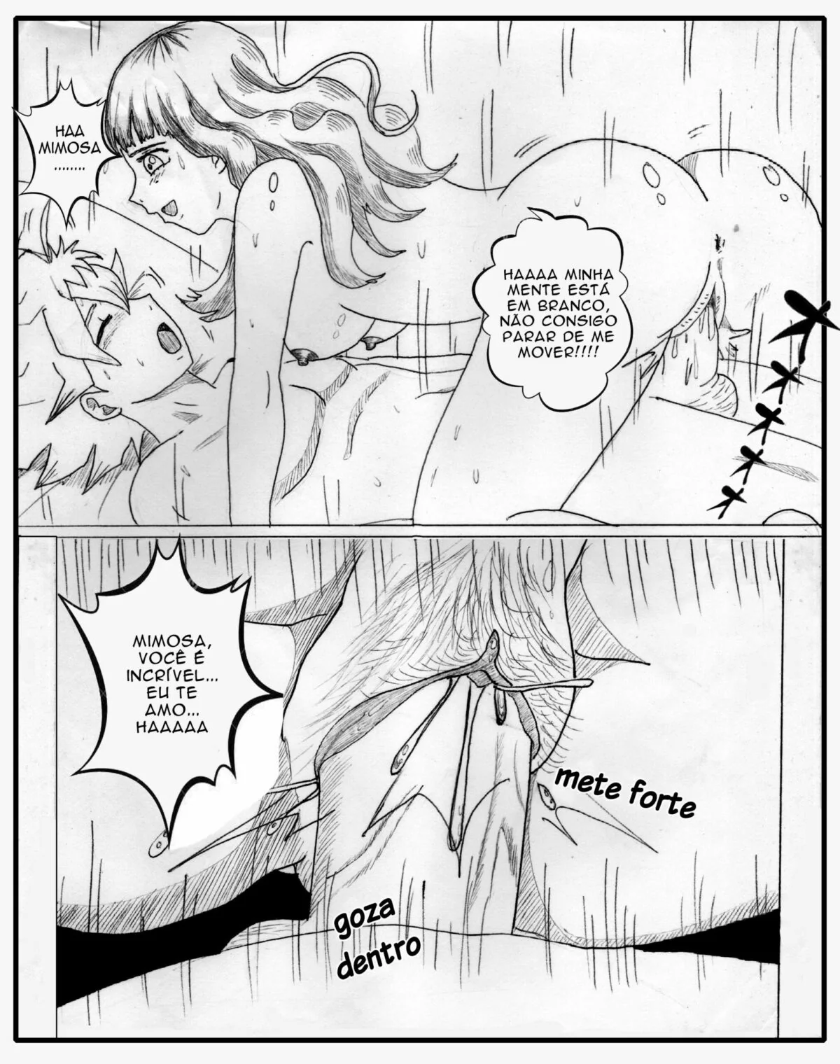 Black Clover: Asta x Mimosa – Piranha peituda vai sentar na piroca do Asta em hentai hq brasileiro