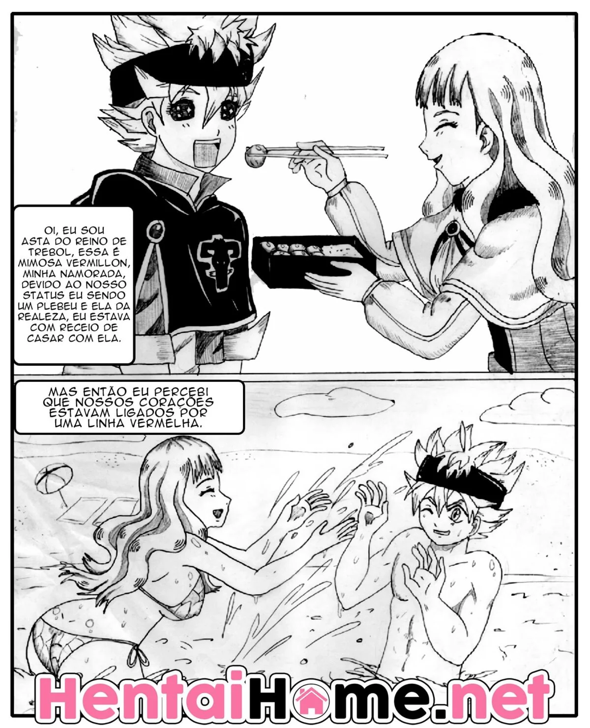 Black Clover: Asta x Mimosa – Piranha peituda vai sentar na piroca do Asta em hentai hq brasileiro