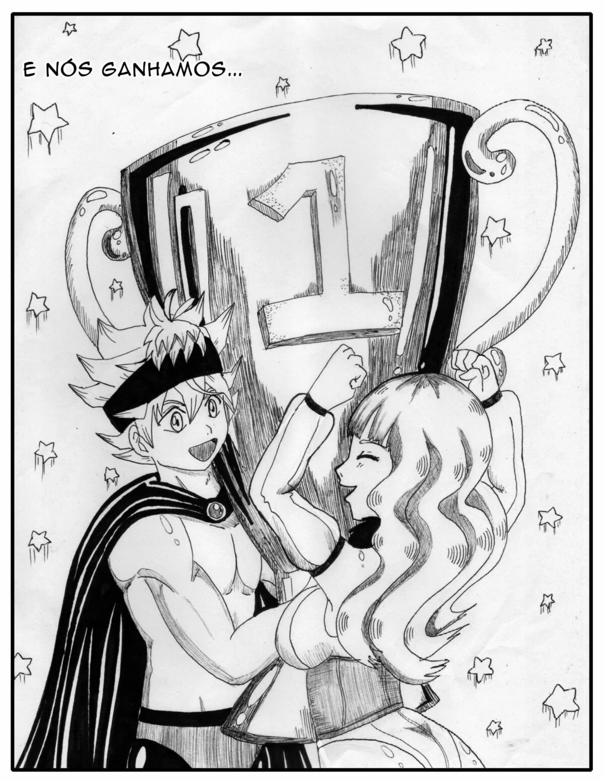 Black Clover: Asta x Mimosa – Piranha peituda vai sentar na piroca do Asta em hentai hq brasileiro