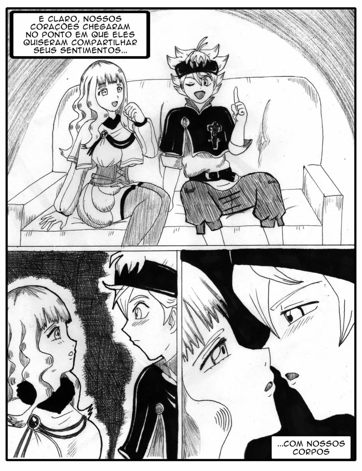 Black Clover: Asta x Mimosa – Piranha peituda vai sentar na piroca do Asta em hentai hq brasileiro