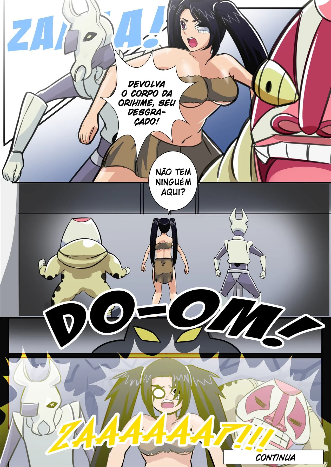 Kon se dando bem com Orihime e Ichigo: Uma história de sacanagem em Bleach CP.5″ em hentai HQ