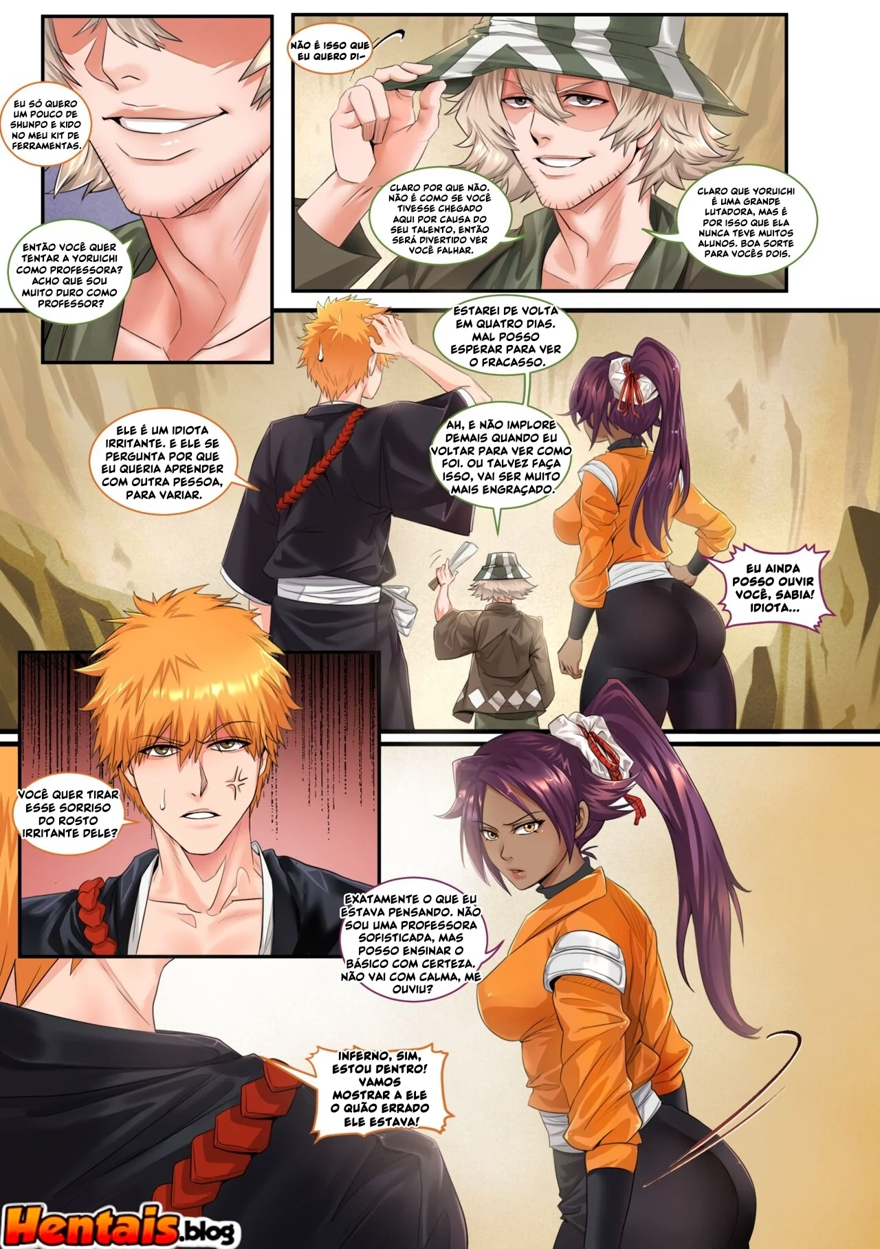 Bleach Hentai: Lição de Florescimento – Piranha da Buceta Gulosa Encara Rola Gigante em HQ Brasileiro