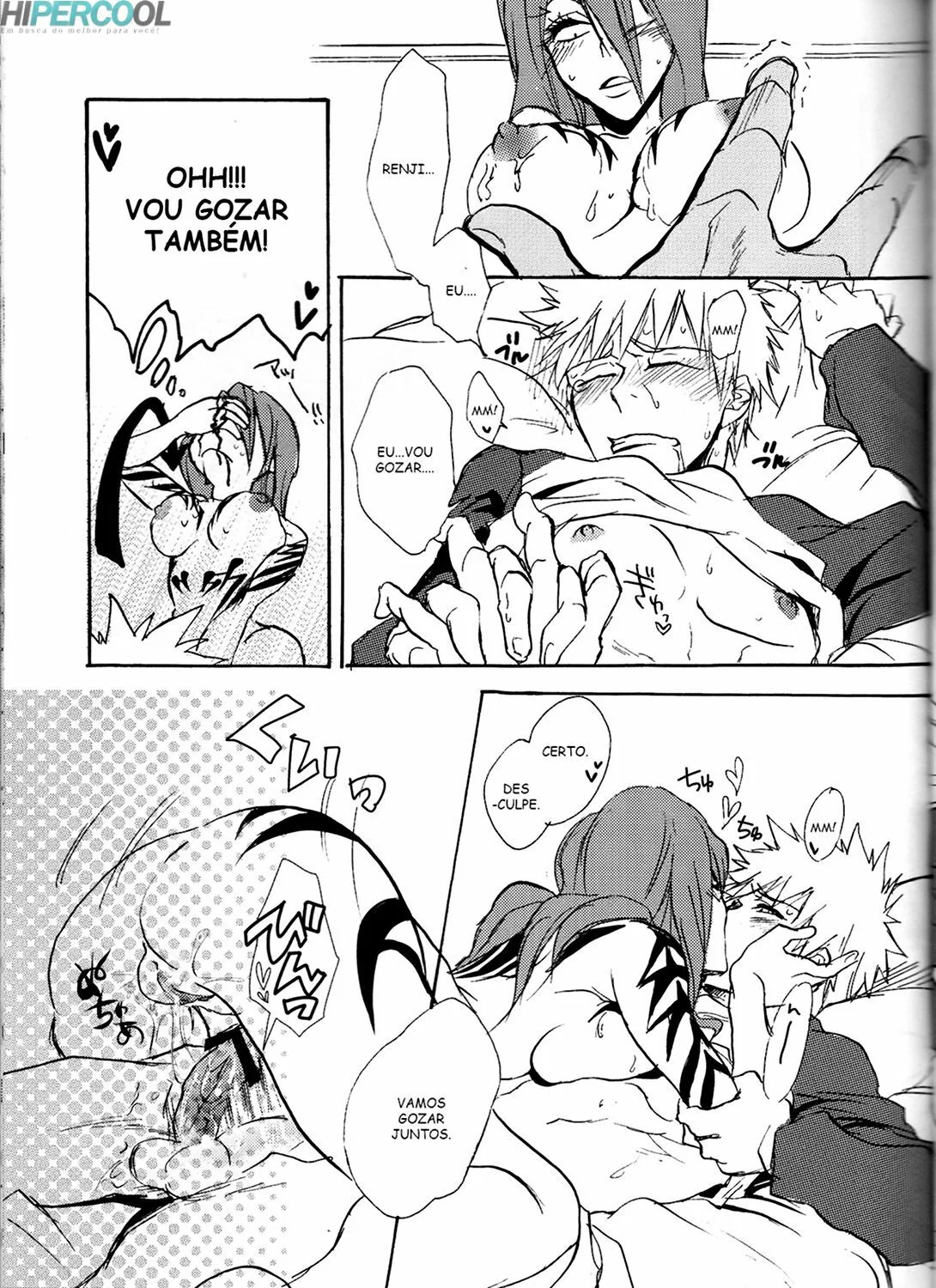 Ichigo Kurosaki metendo a rola na buceta apertada de Renji Abarai em Bleach Porno” em Hentai HQ