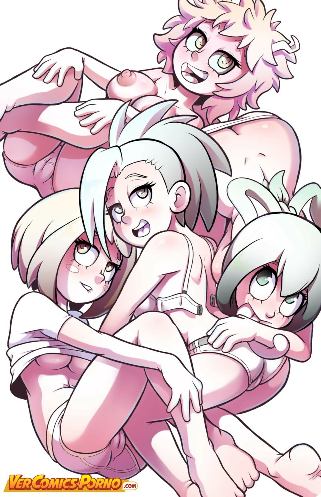 Novinhas Piranhas de Boku no Hero Fudendo na Escola em Hentai HQ Brasileiro