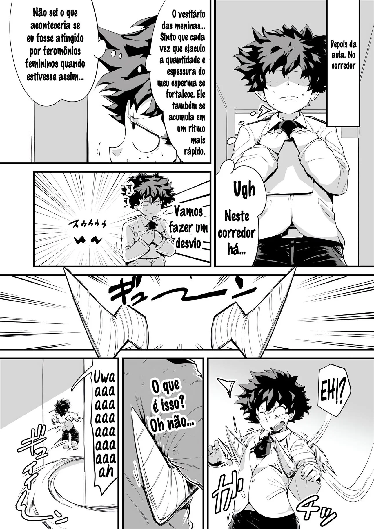 Boku no Hero Hentai – Midoriya Enfrenta o Vilão Viciado em Putaria